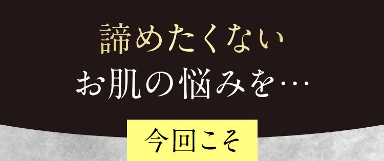 諦めたくないお肌の悩みを…今回こそ